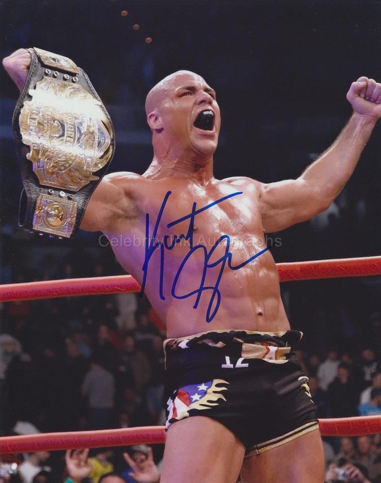 WWE Mateo cheapest RETRO kurt angle autograph