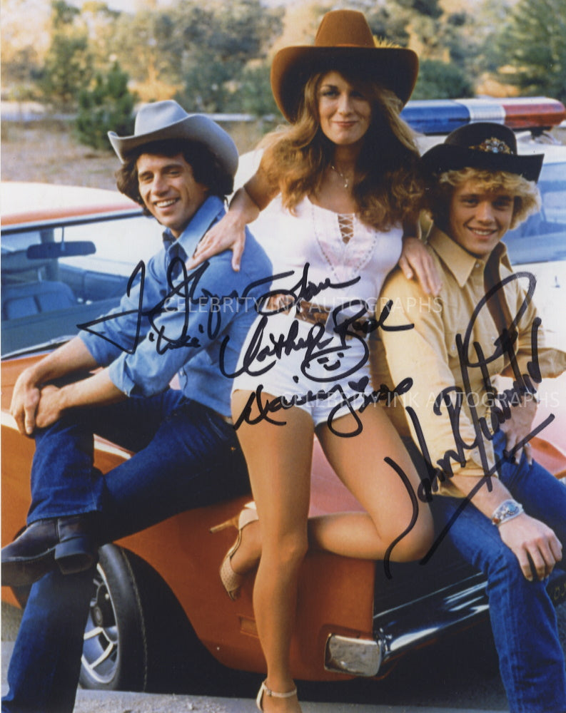 DUKES OF HAZZARD - Triple Signed Cast Photo