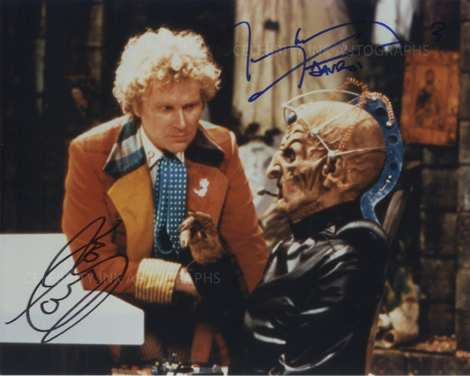 COLIN BAKER and TERRY MOLLOY as The 6th Doctor and Davros - Doctor Who