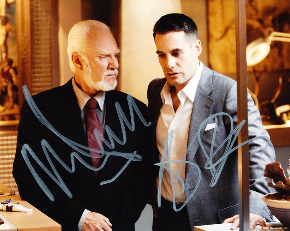 MALCOLM McDOWELL and ADRIAN PASDAR as Daniel Linderman and Nathan Petrelli - Heroes