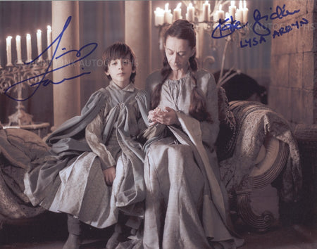 KATE DICKIE &amp; LINO FACIOLI as Lysa and Robin Arryn - Game Of Thrones