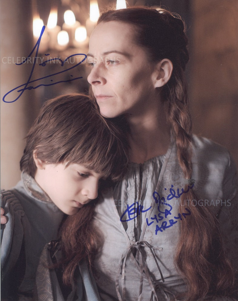 KATE DICKIE &amp; LINO FACIOLI as Lysa and Robin Arryn - Game Of Thrones