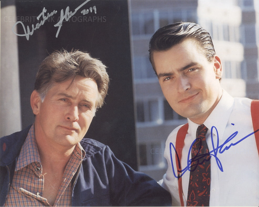 MARTIN SHEEN and CHARLIE SHEEN as Carl and Bud Fox - Wall Street