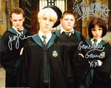 JAMIE WAYLETT, JOSH HERDMAN and GENEVIEVE GAUNT as Vincent Crabbe, Gregory Goyle and Pansy Parkinson - Harry Potter