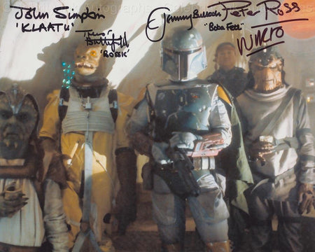 STAR WARS BOUNTY HUNTERS Quad  Signed Photo.