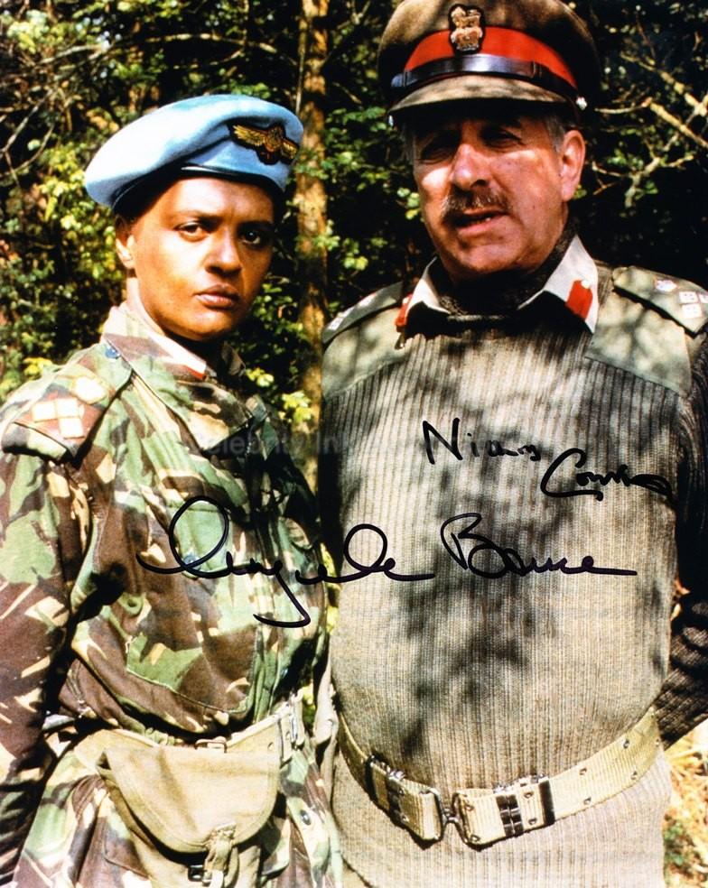 NICHOLAS COURTNEY and ANGELA BRUCE as Brigadiers Lethbridge-Stewart and Bambera - Doctor Who